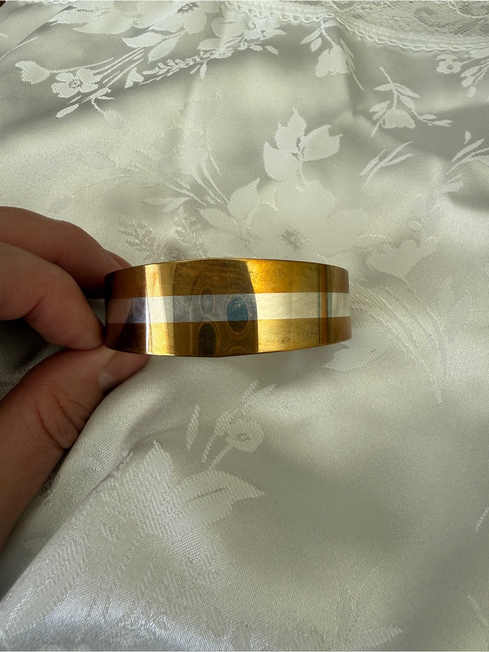 Two-Tone Gold & Silver Wide Cuff Bracelet